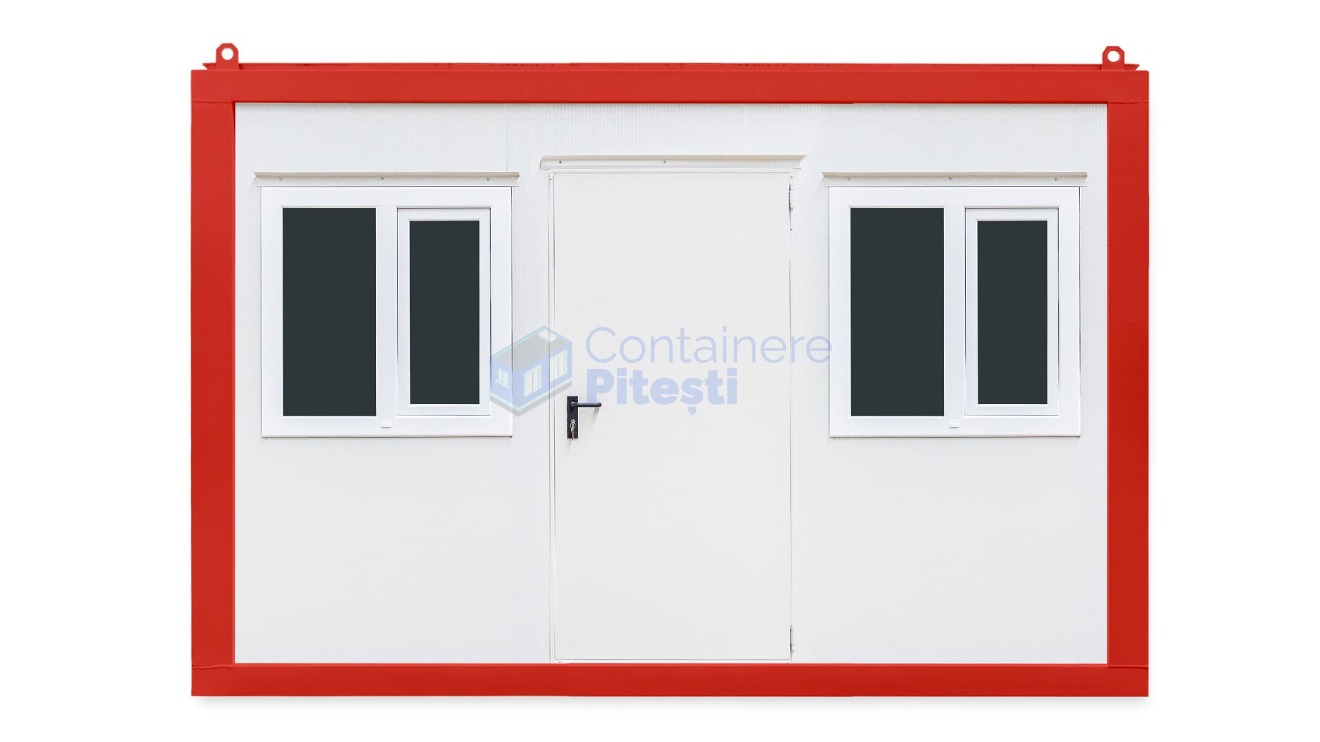 container birou pitesti 4metri 2geamuri rosu