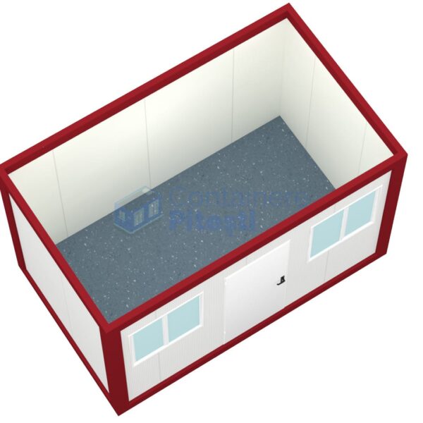 container birou pitesti 4metri 2geamuri rosu2