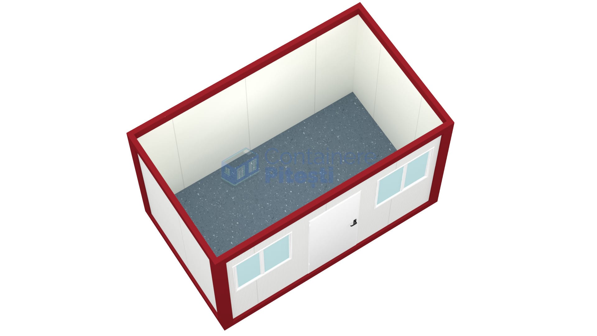 container birou pitesti 4metri 2geamuri rosu2