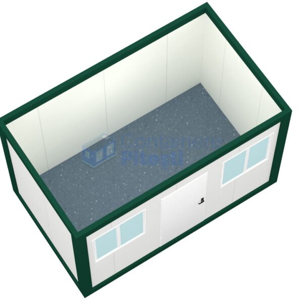 container birou pitesti 4metri 2geamuri verde2