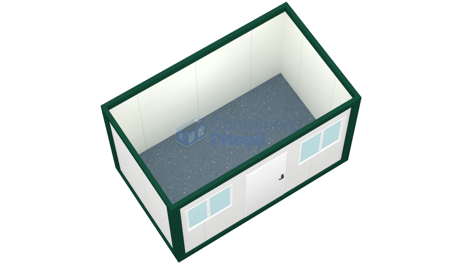 container birou pitesti 4metri 2geamuri verde2