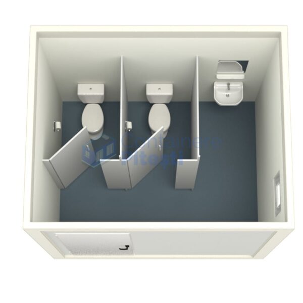 container sanitar pitesti 3metri 2wc alb