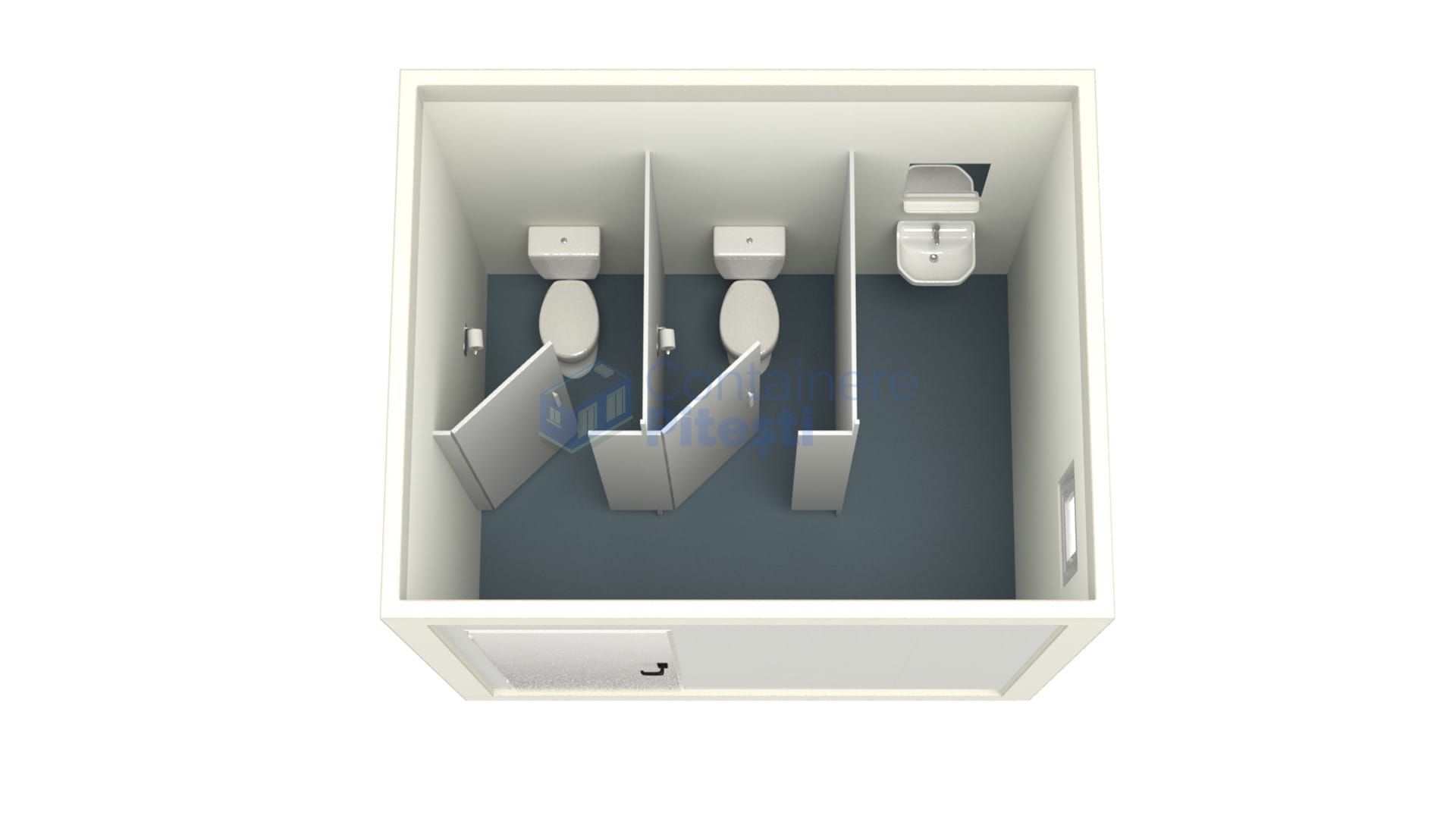 container sanitar pitesti 3metri 2wc alb
