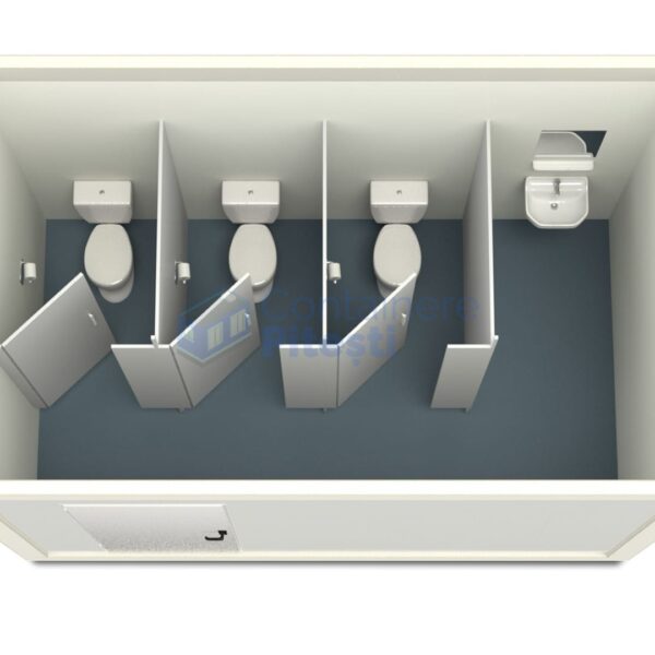 container sanitar pitesti 4metri 3wc alb