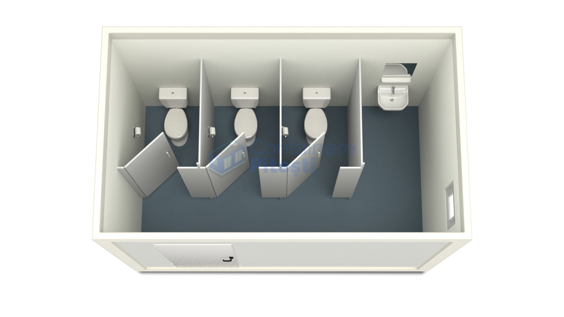 container sanitar pitesti 4metri 3wc alb