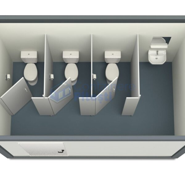 container sanitar pitesti 4metri 3wc gri