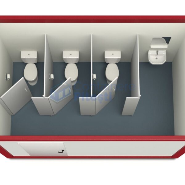 container sanitar pitesti 4metri 3wc rosu