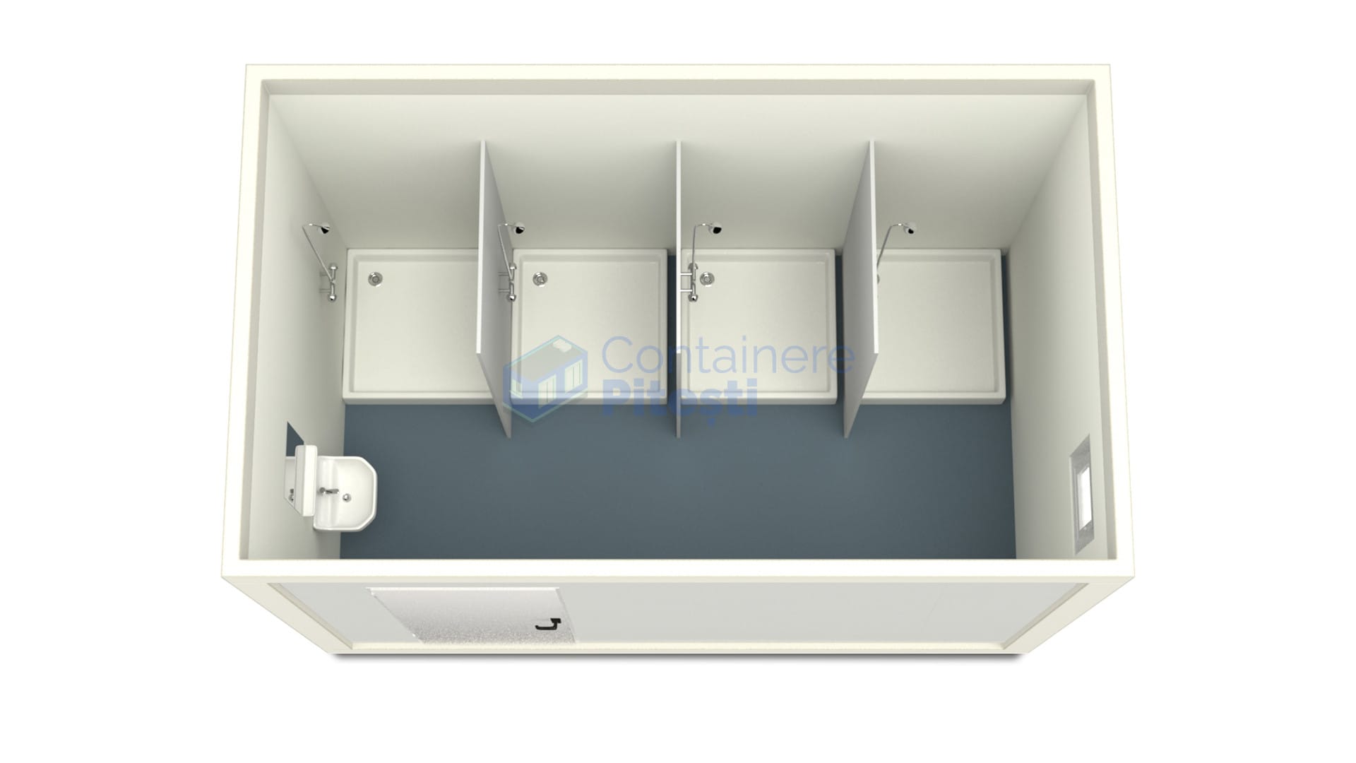 container sanitar pitesti 4metri 4dusuri alb