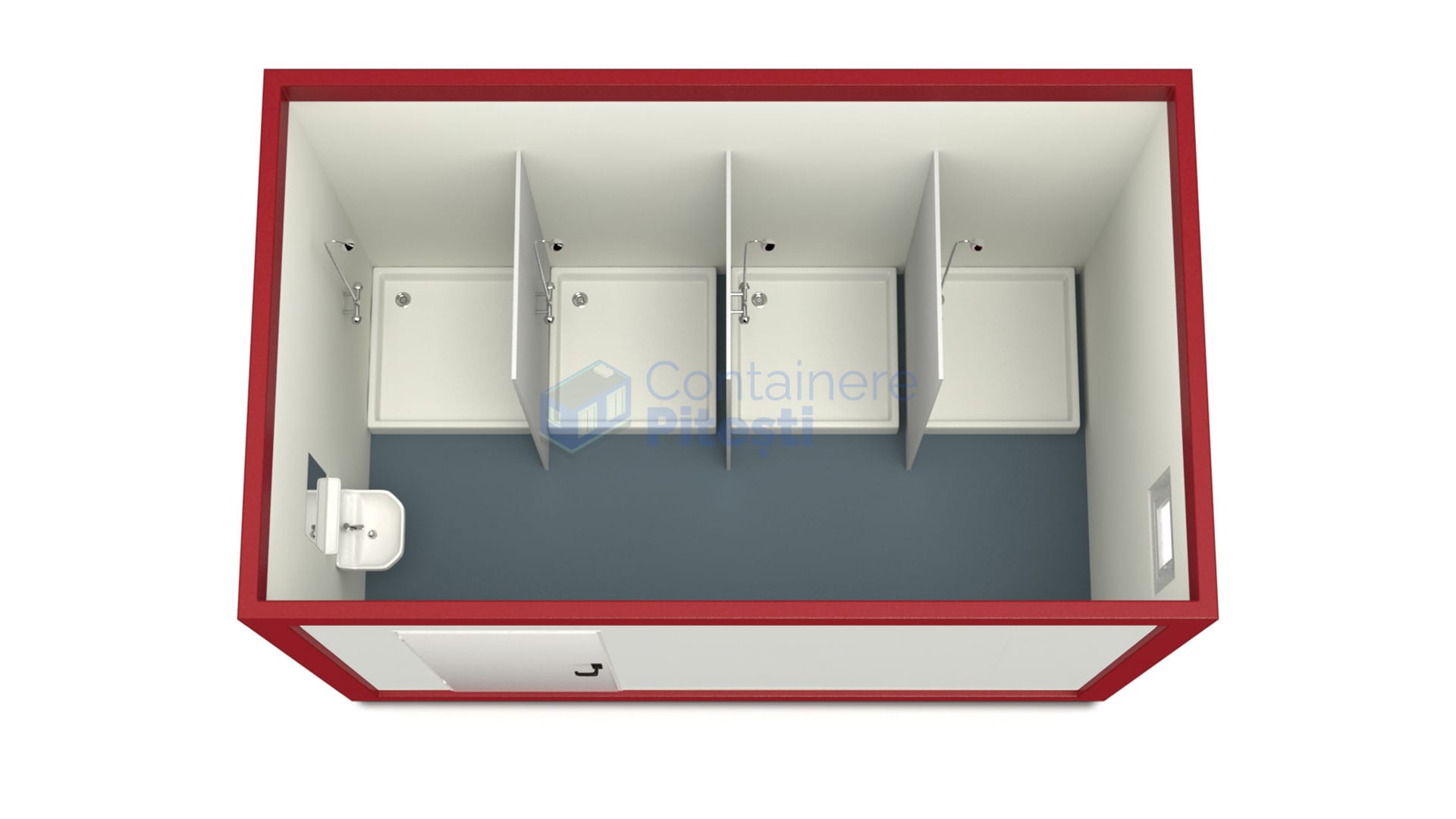 container sanitar pitesti 4metri 4dusuri rosu