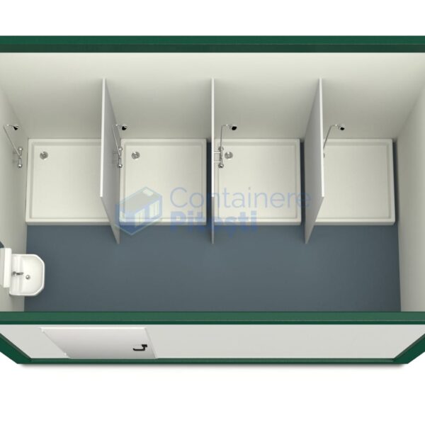 container sanitar pitesti 4metri 4dusuri verde