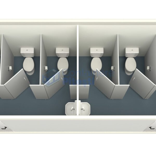 container sanitar pitesti 6metri 5wc alb