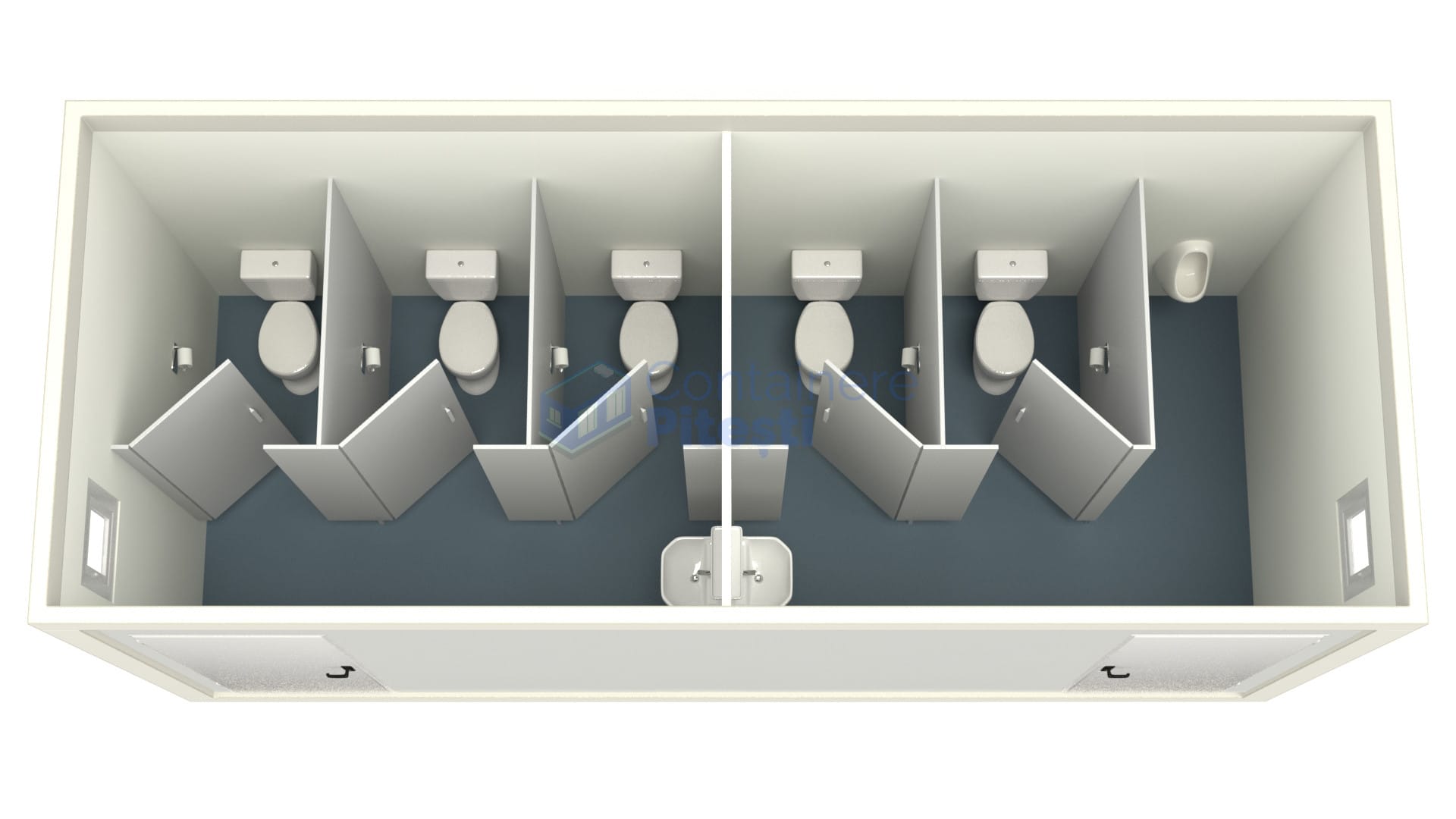 container sanitar pitesti 6metri 5wc alb
