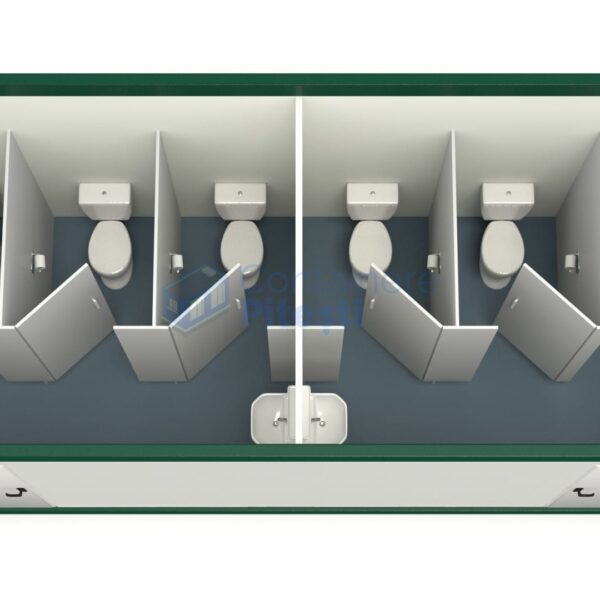 container sanitar pitesti 6metri 5wc verde