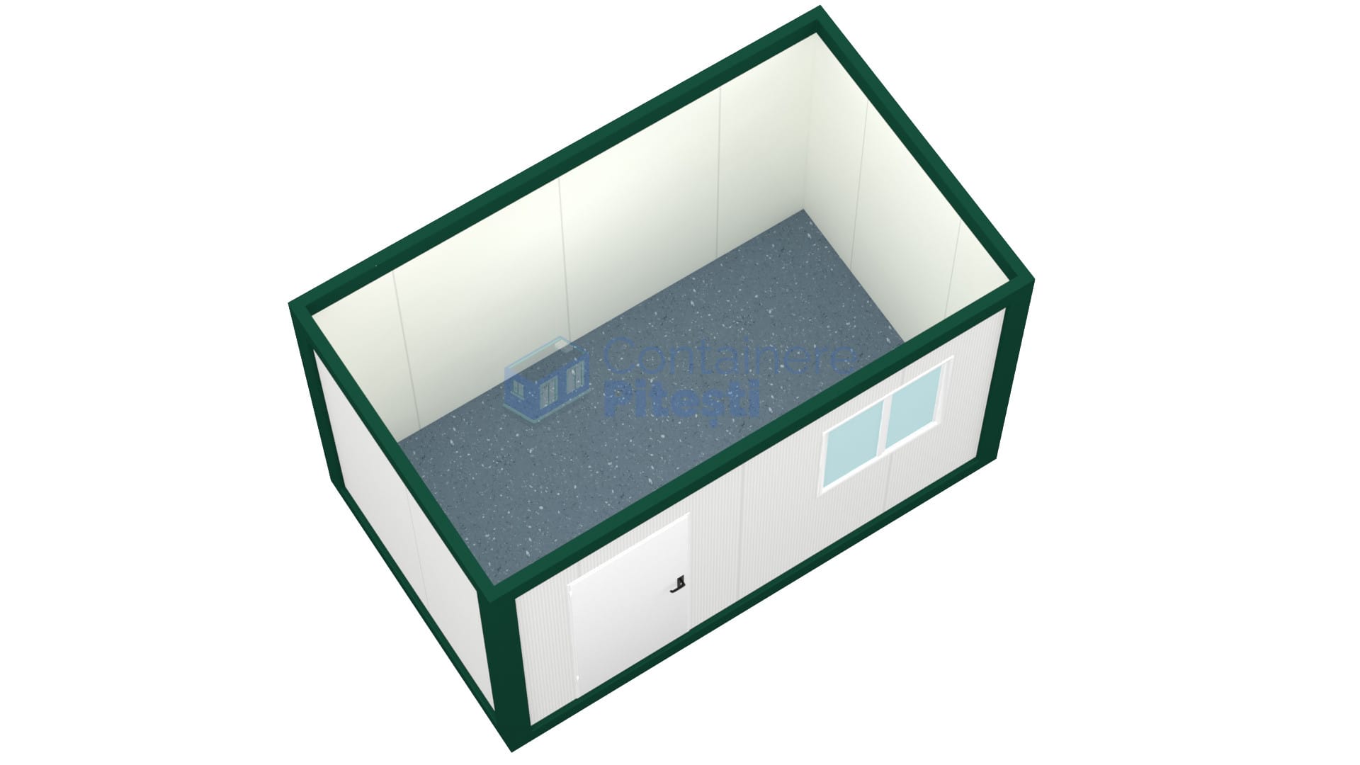 container santier pitesti 4metri 1geam verde1