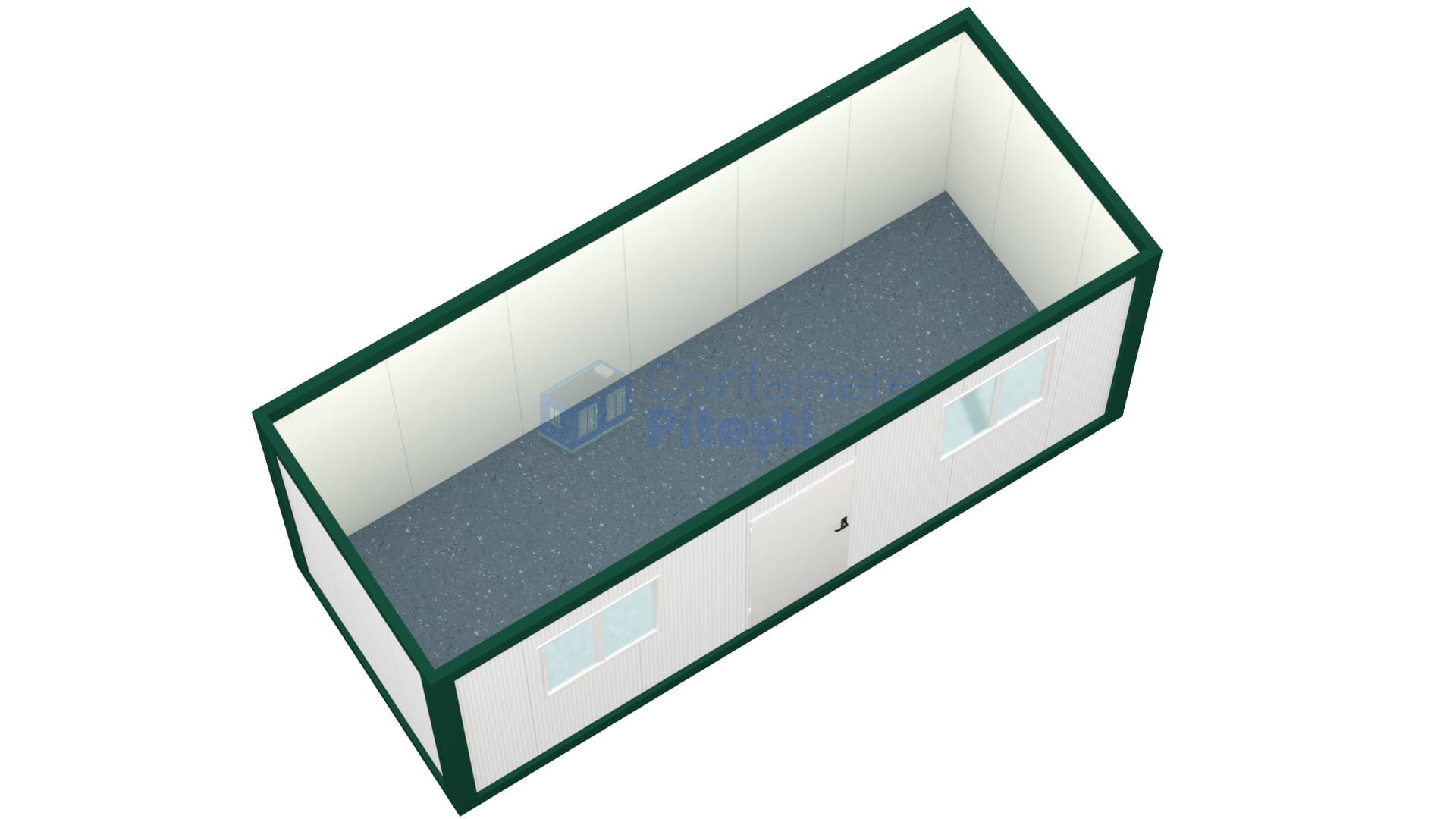 container santier pitesti 6metri 2geamuri verde2